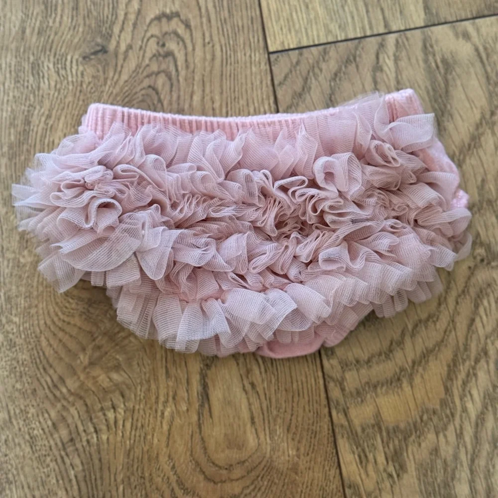 Baby Girl Milestone Cards with Cute Pink Ruffled Baby Bloomers